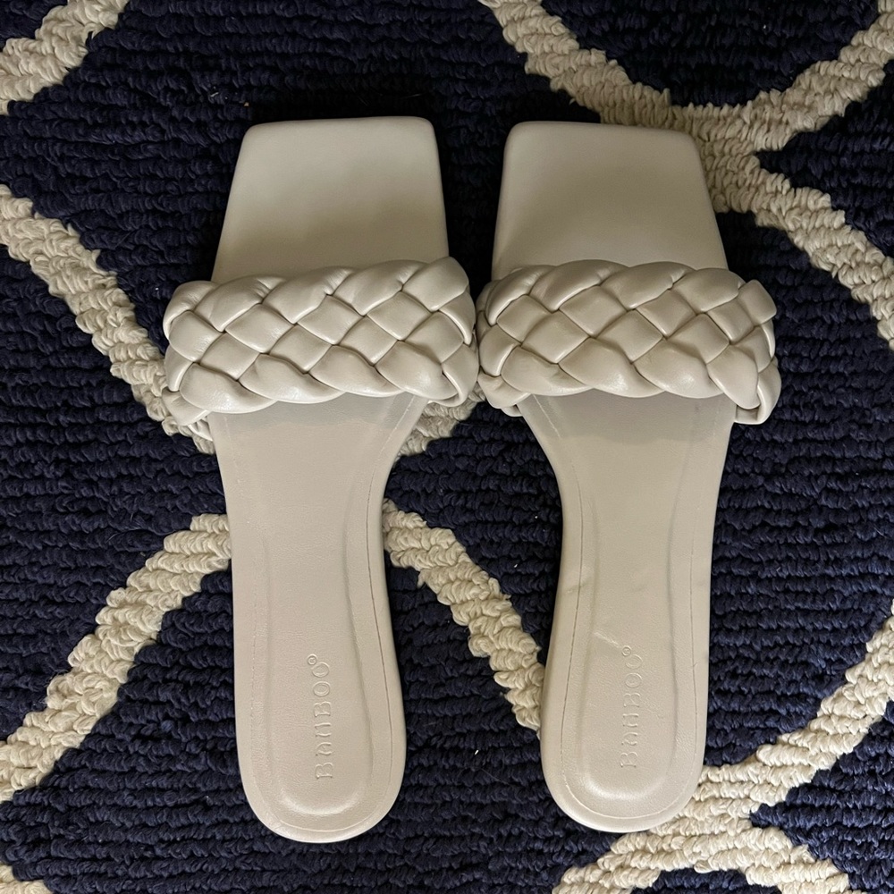 White Braided Sandals size 8.5